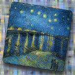 TRIVET - "Starry Night Over the Rhone" -van Gogh -<br><div class="desc">An image of "Starry Night Over the Rhone" (1888) by Vincent van Gogh is featured on this marble Trivet. ►The image cannot be removed or replaced. ►Customize/personalize by adding custom text in your choice of font (style, colour, size), or an additional image or a logo. Makes a colourful and interesting...</div>