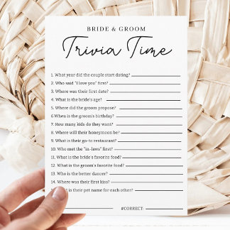 Trivia Game For Bride And Groom Bridal Shower Game Invitation