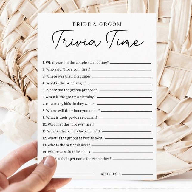 Trivia Game For Bride And Groom Bridal Shower Game Invitation (Creator Uploaded)