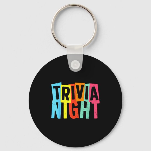 Trivia Night Art For Men Women Trivia Host Trivia  Keychain (Front)
