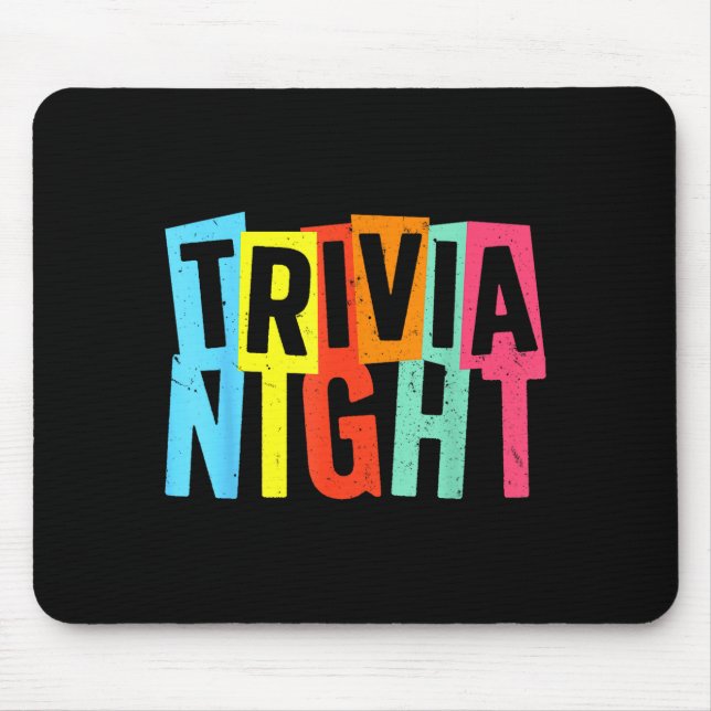 Trivia Night Art For Men Women Trivia Host Trivia  Mouse Pad (Front)
