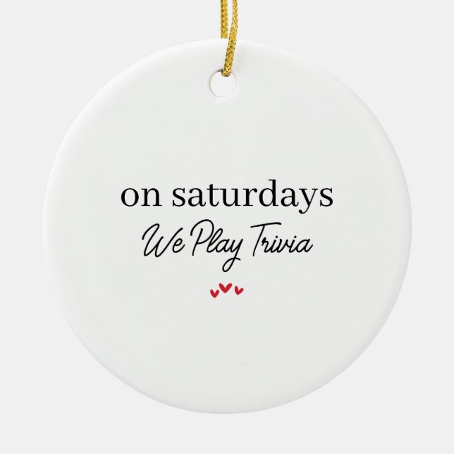 Trivia Night Ornament, Game Night, Friend Gift Ceramic Ornament (Front)