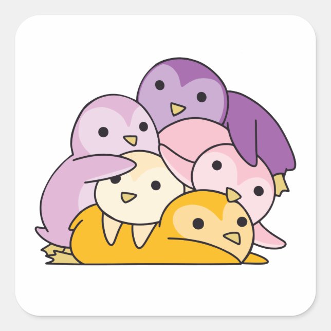 Trixic Flag Pride Lgbtq Cute Penguin Square Sticker (Front)