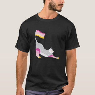 Trixic Pride Cute Sparkly Pastel Rainbow Cat T-Shirt