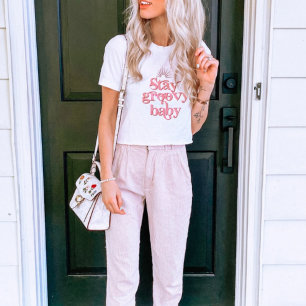 TRIXIE 70's Retro Pink Stay Groovy Baby Hippie T-Shirt