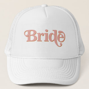 TRIXIE Retro 70's Themed Blush and Orange Bride Trucker Hat