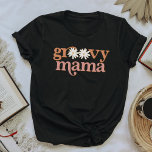 TRIXIE Retro Pink Orange Daisy Groovy Mama T-Shirt<br><div class="desc">This t shirt features a retro bohemian font with fun bright orange and pink colours and daisies. This mom shirt is the perfect gift for your favourite expecting mama or works as a great 70's themed pregnancy announcement idea.</div>
