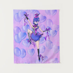 Trixie the Clown - blue Balloons Tapestry