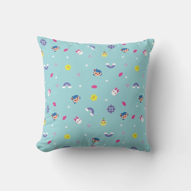 TRK - Teal Pattern Throw Pillow (Front)