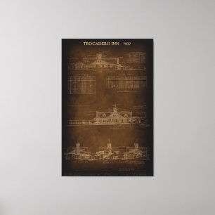 Trocadero Inn Blueprint - San Francisco 1937 Canvas Print