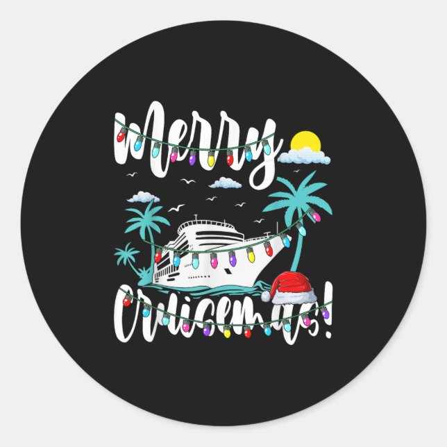Trocal Heartbeat Christmas Cruise Merry Cruisemas  Classic Round Sticker (Front)
