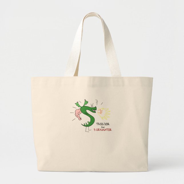 Trogdor The Burninator Large Tote Bag (Front)