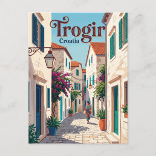 Trogir Old Town Alley Croatia Postcard