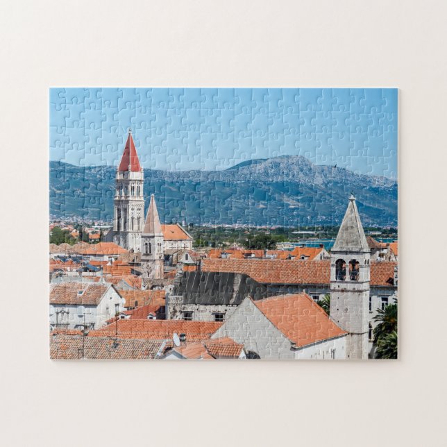 Trogir red roofs and cathedral - Dalmatia, Croatia Jigsaw Puzzle (Horizontal)