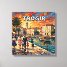Trogir Waterfront Sunset Promenade Canvas