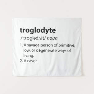 Troglodyte - Funny Definition Caving Speleology Tapestry