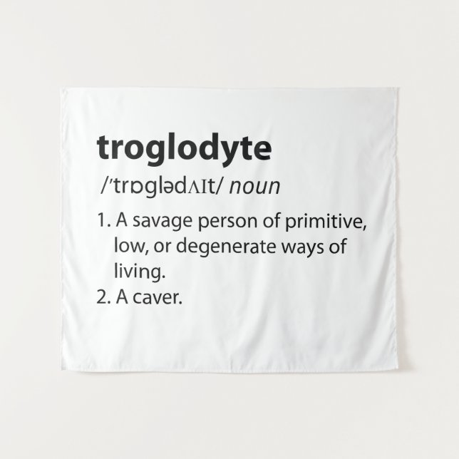 Troglodyte - Funny Definition Caving Speleology Tapestry (Front (Horizontal))