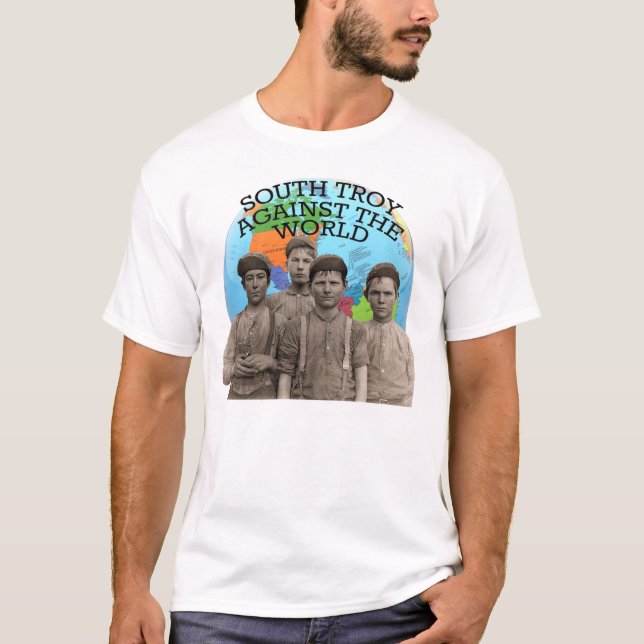 Troie du sud contre le T-shirt du monde (Devant)