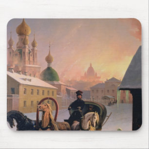 Troika on the Street in St. Petersburg, 1850s Mouse Pad
