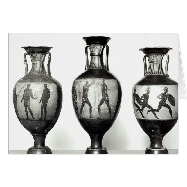 Trois amphorae de Panathenaic (Devant horizontal)