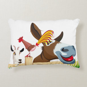 Trois animaux de ferme sur votre coussin