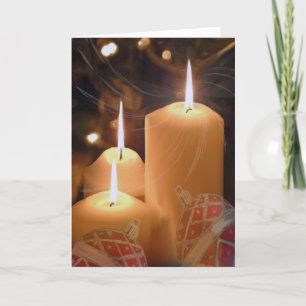 Trois bougies blanches de cartes de Noël