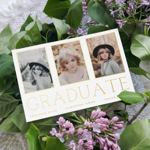 TROIS cadres photo OR FOIL DIPLÔMÉ Faire-part