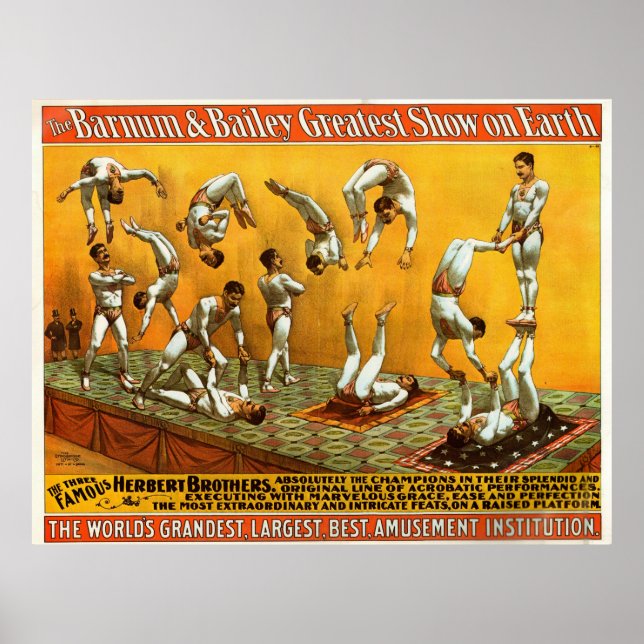 Trois célèbres Herbert Brothers Poster Circus (Devant)