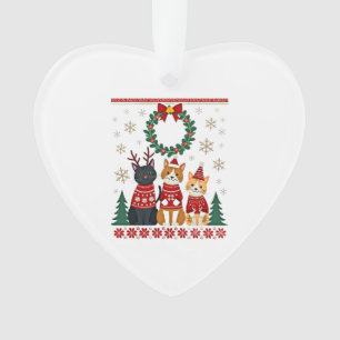 Trois Chat Drôle De Noël Chat Sale Sweat De Noël M