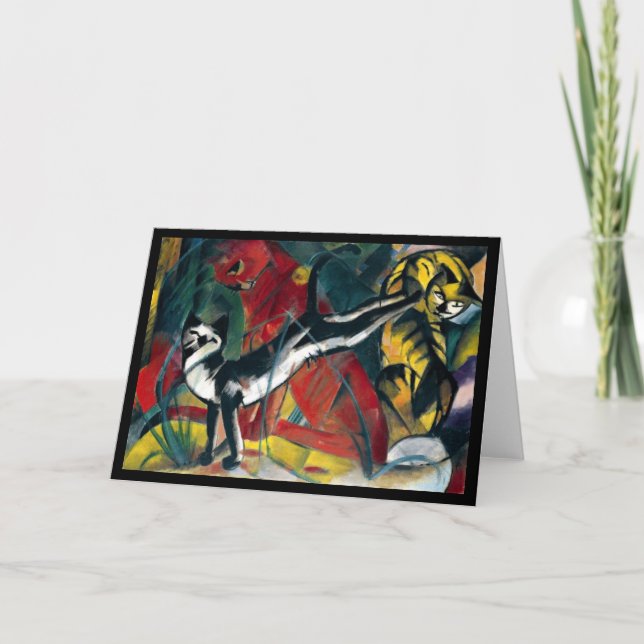 Trois chats par la carte de voeux de Franz Marc (Devant)
