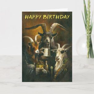 Trois chèvres Billy Rough carte d'anniversaire