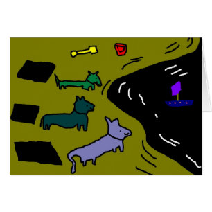 Trois chiens à l'air drôle...
