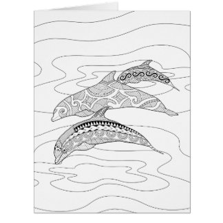 Trois dauphins grand format de couleur pour adulte