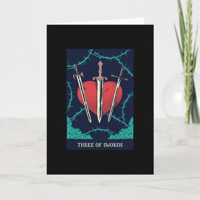 Trois des épées - Carte Tarot Cadeau (Devant)