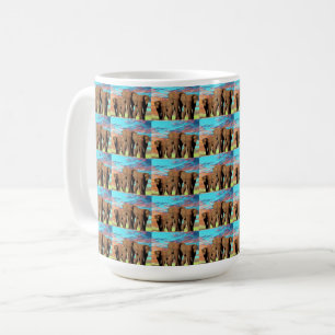 Trois éléphants africains, Mug de café
