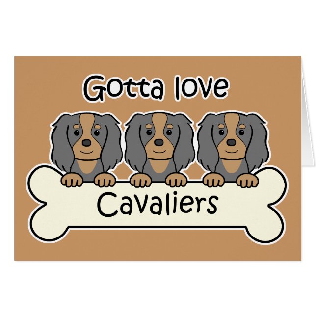 Trois épagneuls cavaliers du Roi Charles (Devant Horizontal)