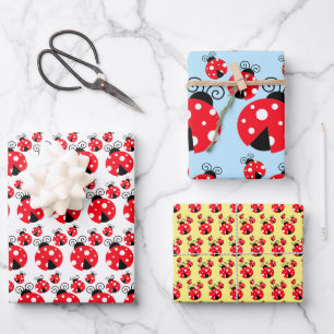 Trois feuilles de papier d'emballage design Ladybu