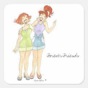 Trois filles amies toujours autocollant