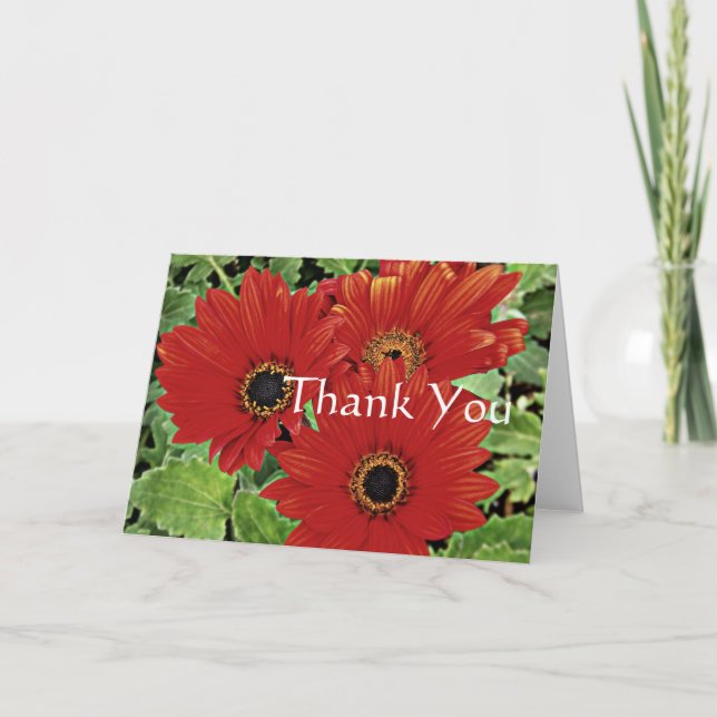 Trois fleurs en rouge, Merci (Devant)