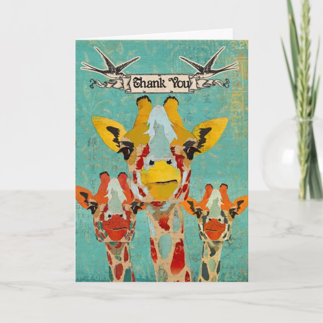 Trois Giraffes de Pékin Carte de remerciements (Devant)
