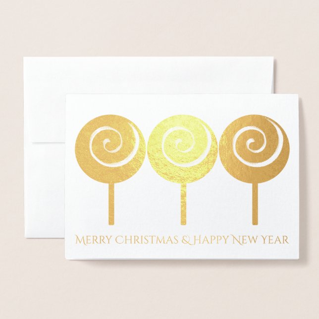 Trois Lollipops torsadés Carte de voeux de Noël (Devant avec enveloppe)