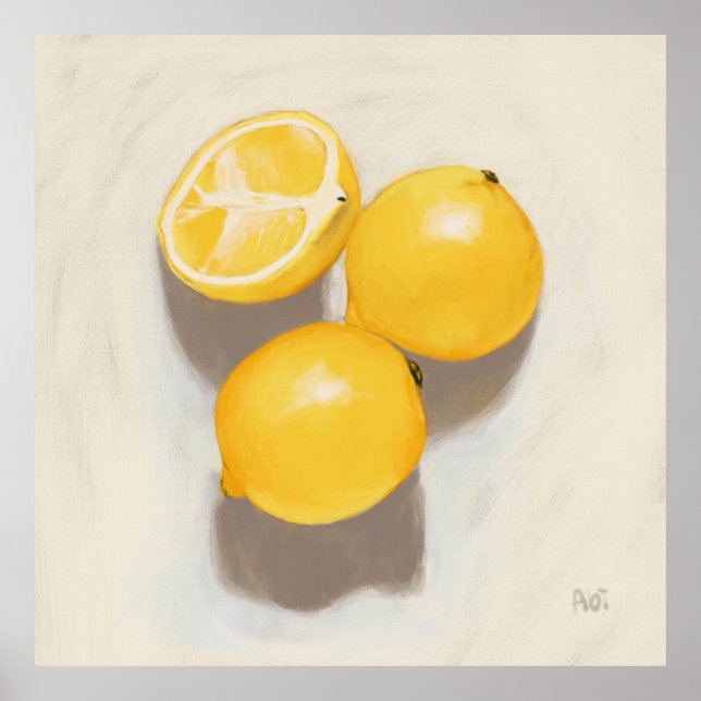 Trois lustres citrons Archivage d'art Impression (Devant)