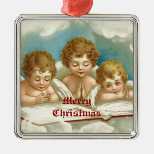 Trois mignons anges en prière ornements