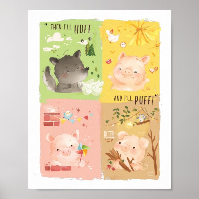 Trois Petits Cochons & Grand Méchant Loup Affiche (Devant)