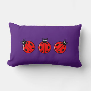 Trois petits Ladybugs - Lumbar Coussin 13" x 21"