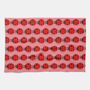 Trois petits Ladybugs - Serviette de cuisine 16" x