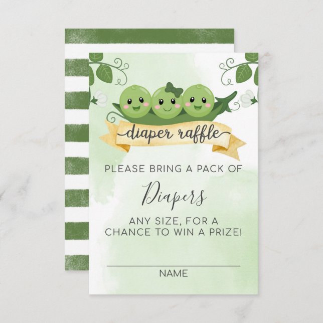 Trois petits pois dans une poitrine Déchets Carte  (Devant / Derrière)