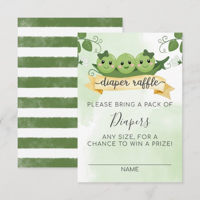 Trois petits pois dans une poitrine Déchets Carte  (Devant / Derrière)