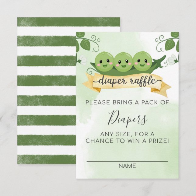 Trois petits pois dans une poitrine Déchets Carte  (Devant / Derrière)