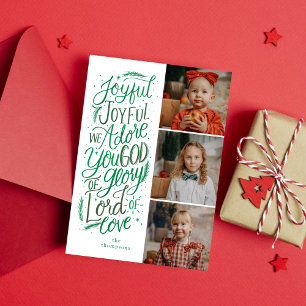 Trois photos Carte de Noël Forêt Pin Vert